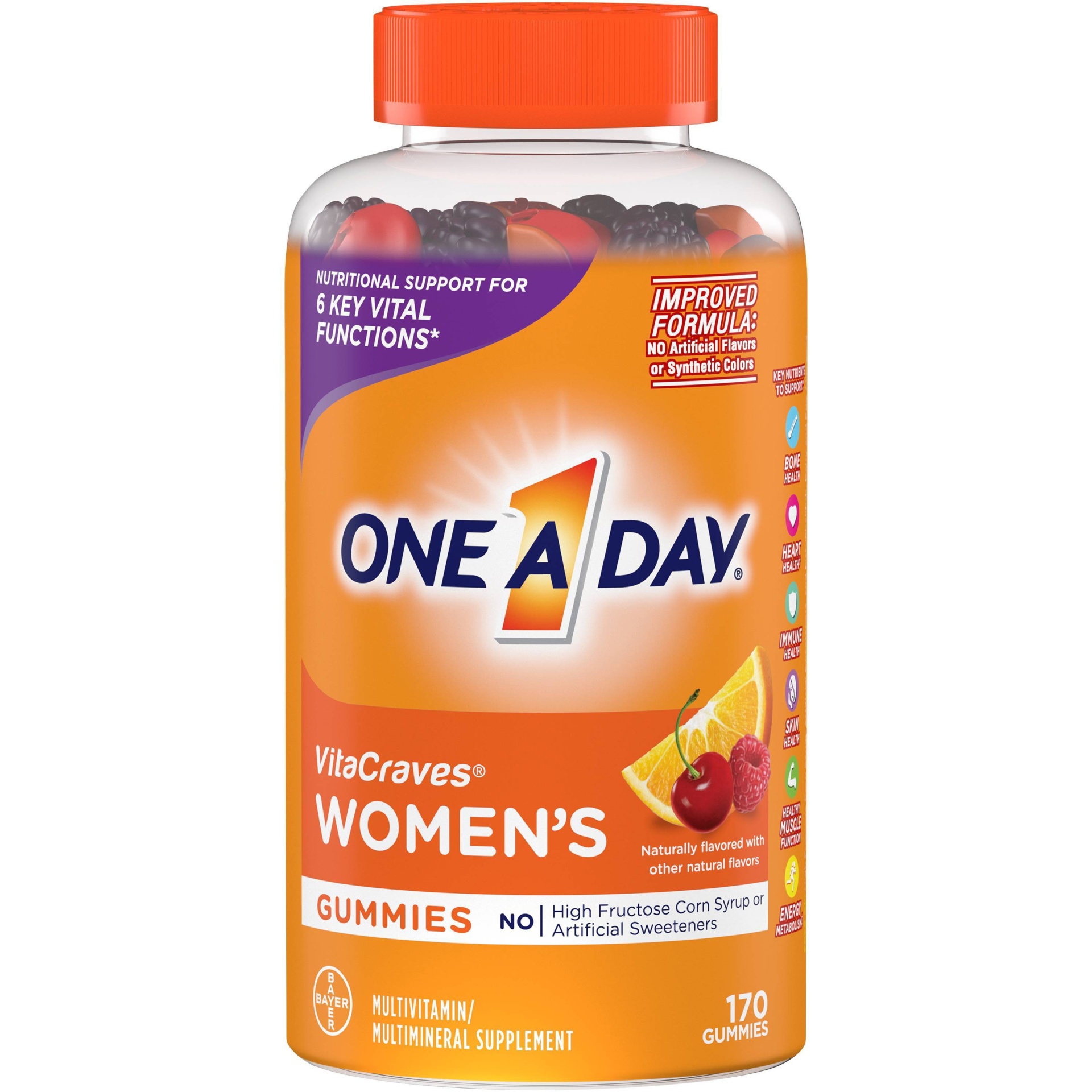 slide 1 of 1, One A Day VitaCraves Women's Multivitamin/Multimineral Supplement Gummies 170 ea Bottle, 170 ct