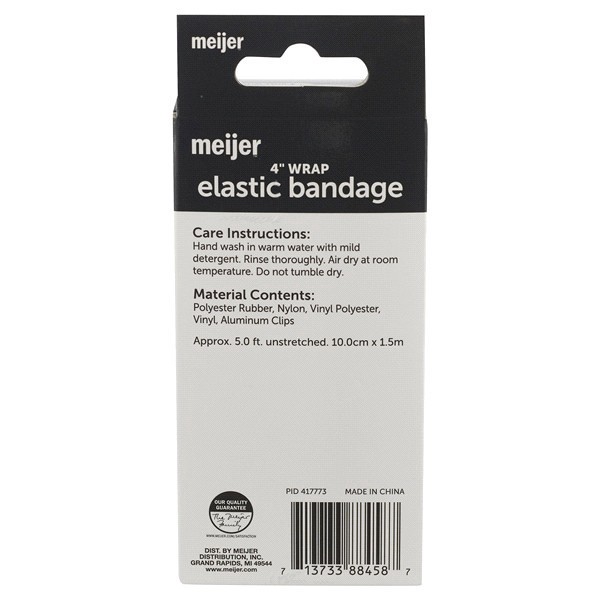 slide 4 of 5, Meijer Elastic Bandage Roll with Easy Clips, 4", 1 roll