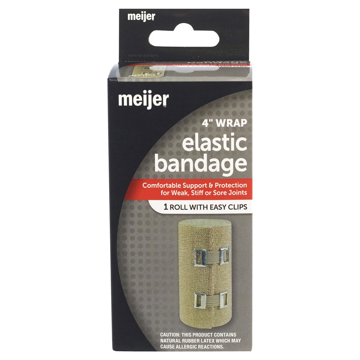 slide 1 of 5, Meijer Elastic Bandage Roll with Easy Clips, 4", 1 ct