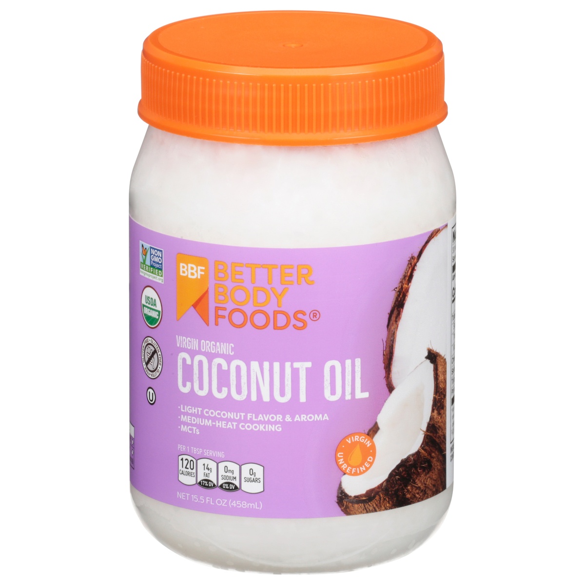 slide 1 of 1, BetterBody Foods Organic Virgin Coconut Oil 15.5 fl oz, 15.5 oz