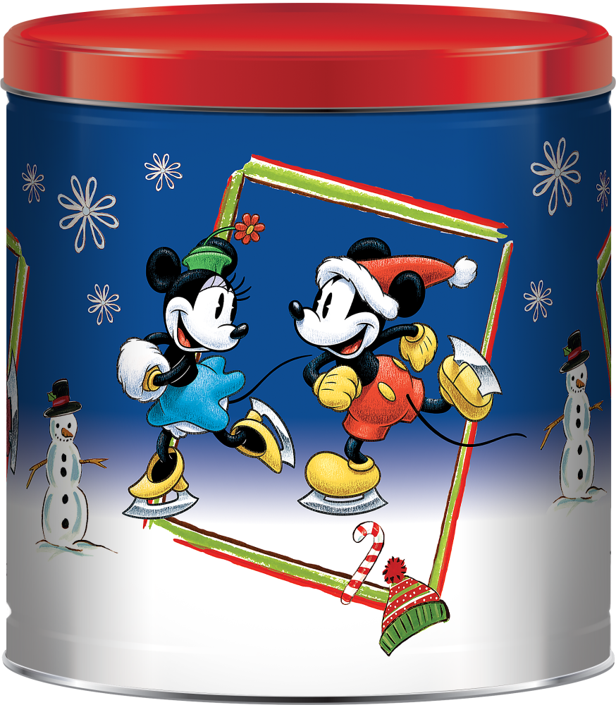 slide 1 of 1, Signature Brands Mickey and Friends Popcorn Tin, 21 oz