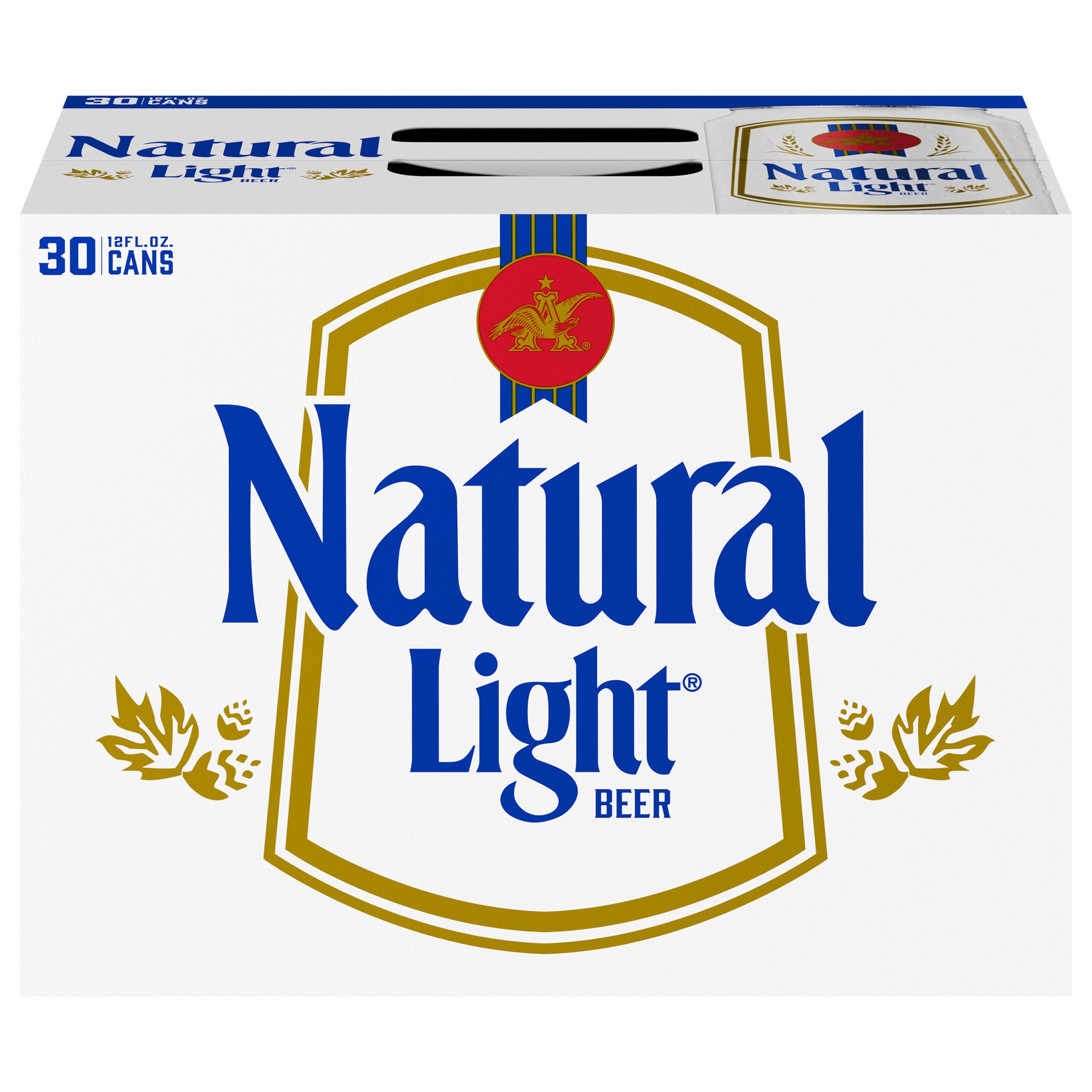 slide 1 of 19, Natural Light Beer, 30 Pack Beer, 12 FL OZ Cans, 360 fl. oz