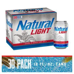 NATURAL LIGHT Beer, 30 Pack 12 fl. oz. Cans