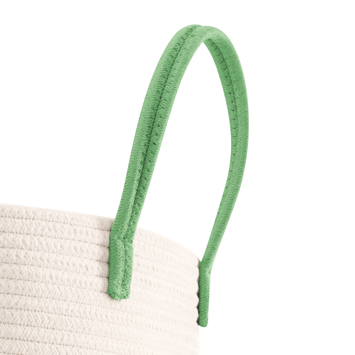 slide 2 of 4, Whitmor Large Rope Bin Color Block Handle And Bottom Reflecting Pond Blue, 1 ct