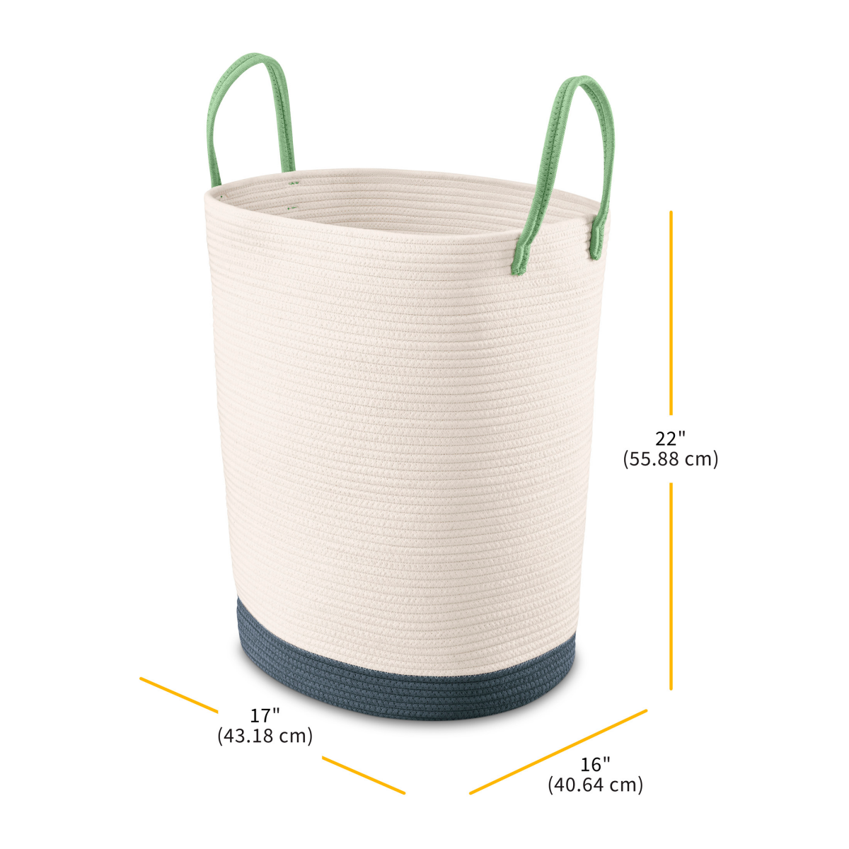 slide 3 of 4, Whitmor Large Rope Bin Color Block Handle And Bottom Reflecting Pond Blue, 1 ct