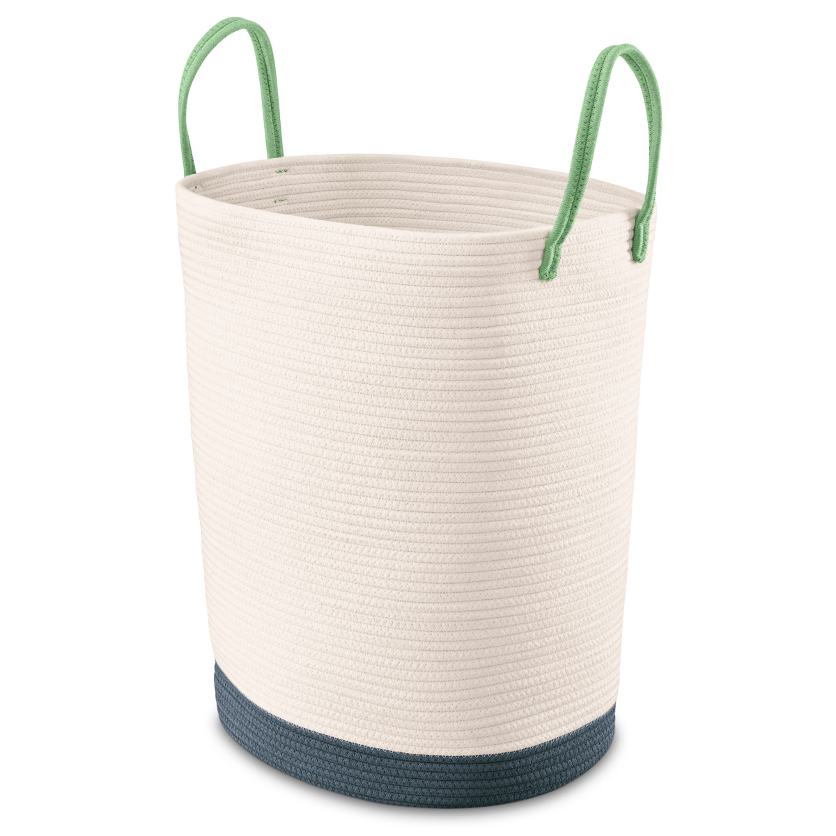 slide 1 of 4, Whitmor Large Rope Bin Color Block Handle And Bottom Reflecting Pond Blue, 1 ct