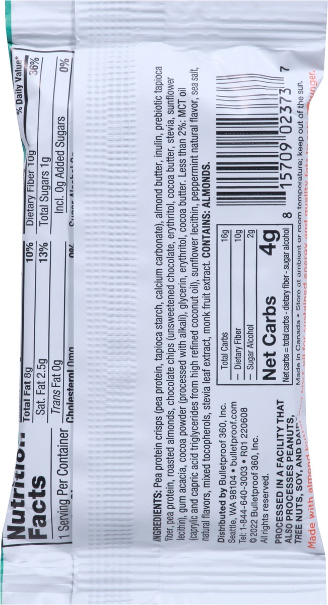 slide 12 of 14, Bulletproof Chocolate Mint Chip Protein Crisp Bar 1.48 oz, 1.48 oz