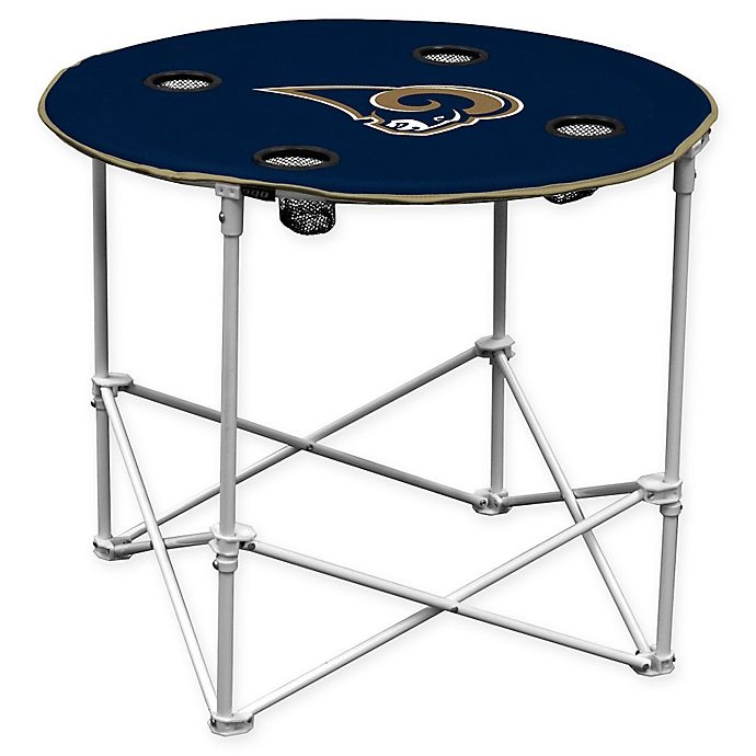 slide 1 of 1, NFL Los Angeles Rams Round Collapsible Table, 1 ct