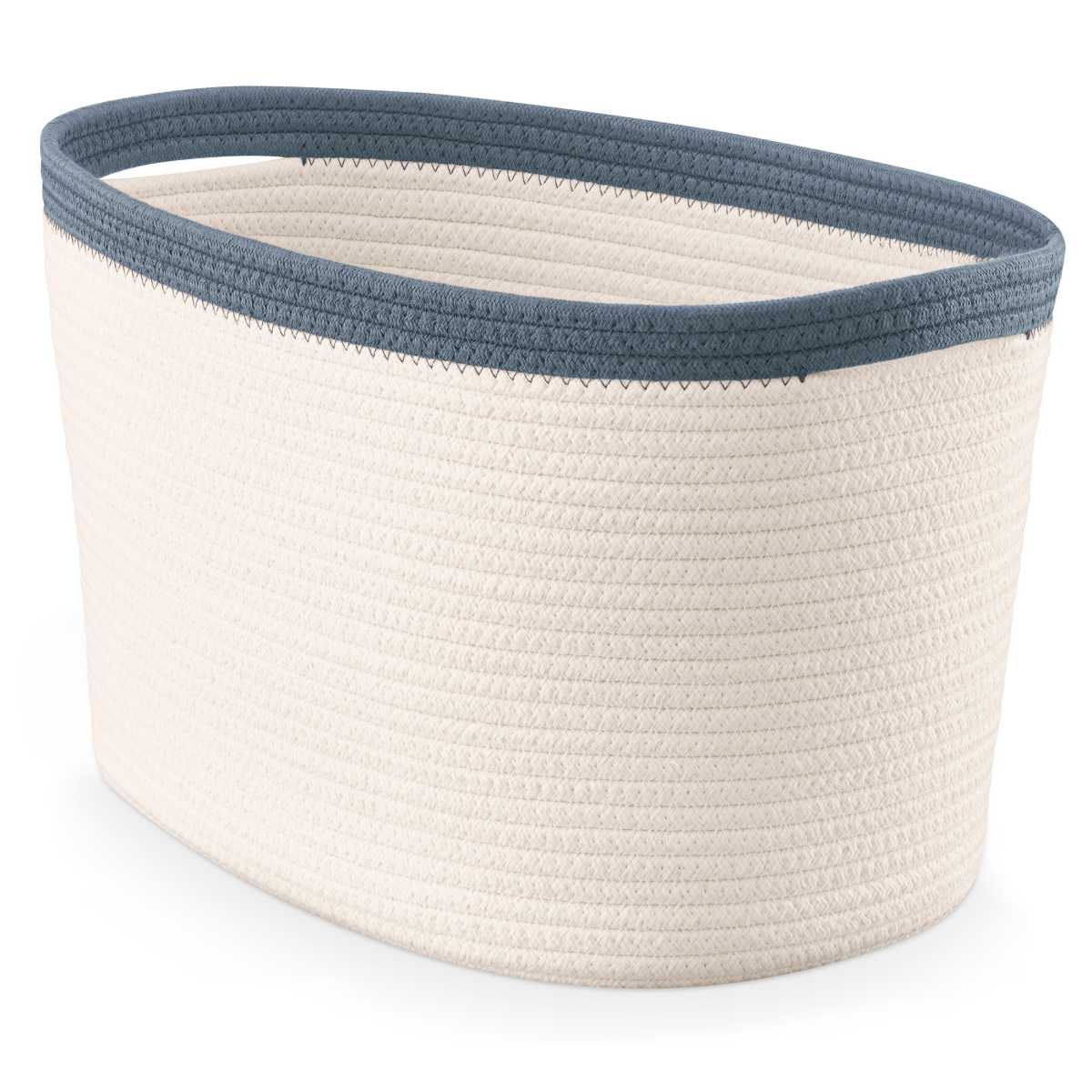 slide 1 of 4, Whitmor Large Rope Bin Natural Reflecting Pond Blue, 1 ct