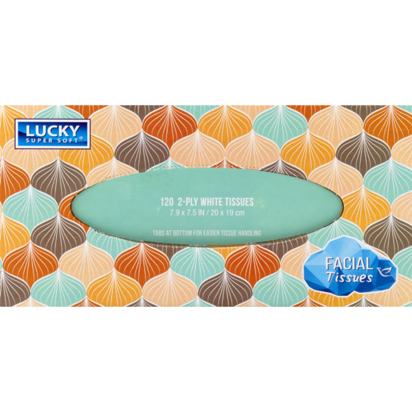 slide 1 of 1, Lucky Box Facial Tissue, 120 ct