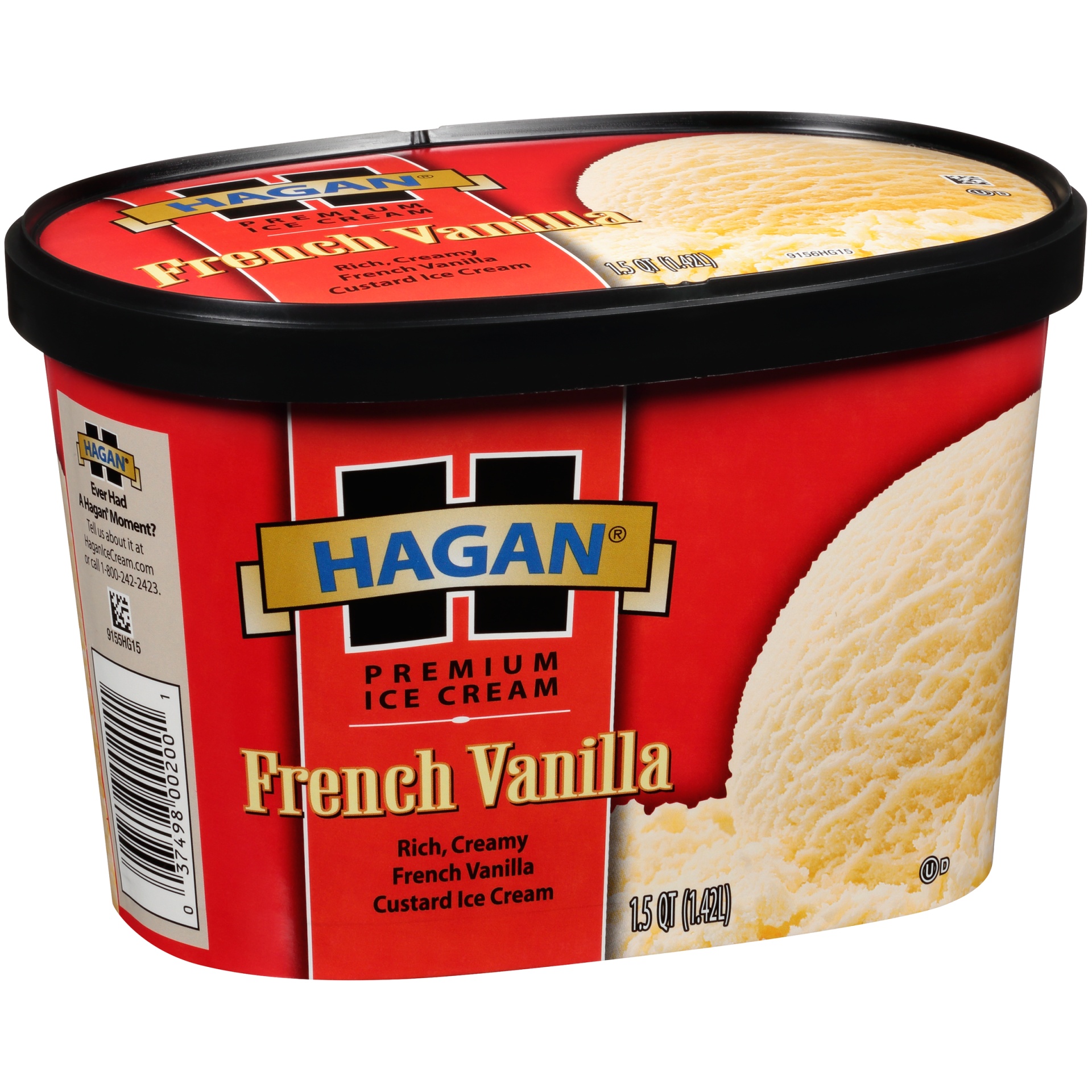 slide 2 of 7, Hagan French Vanilla Premium Ice Cream, 1.5 qt
