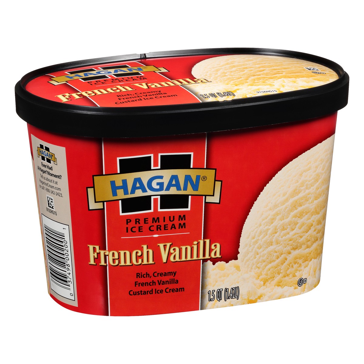slide 9 of 10, Hagan French Vanilla Premium Ice Cream 1.5 qt. Carton, 1.42 liter