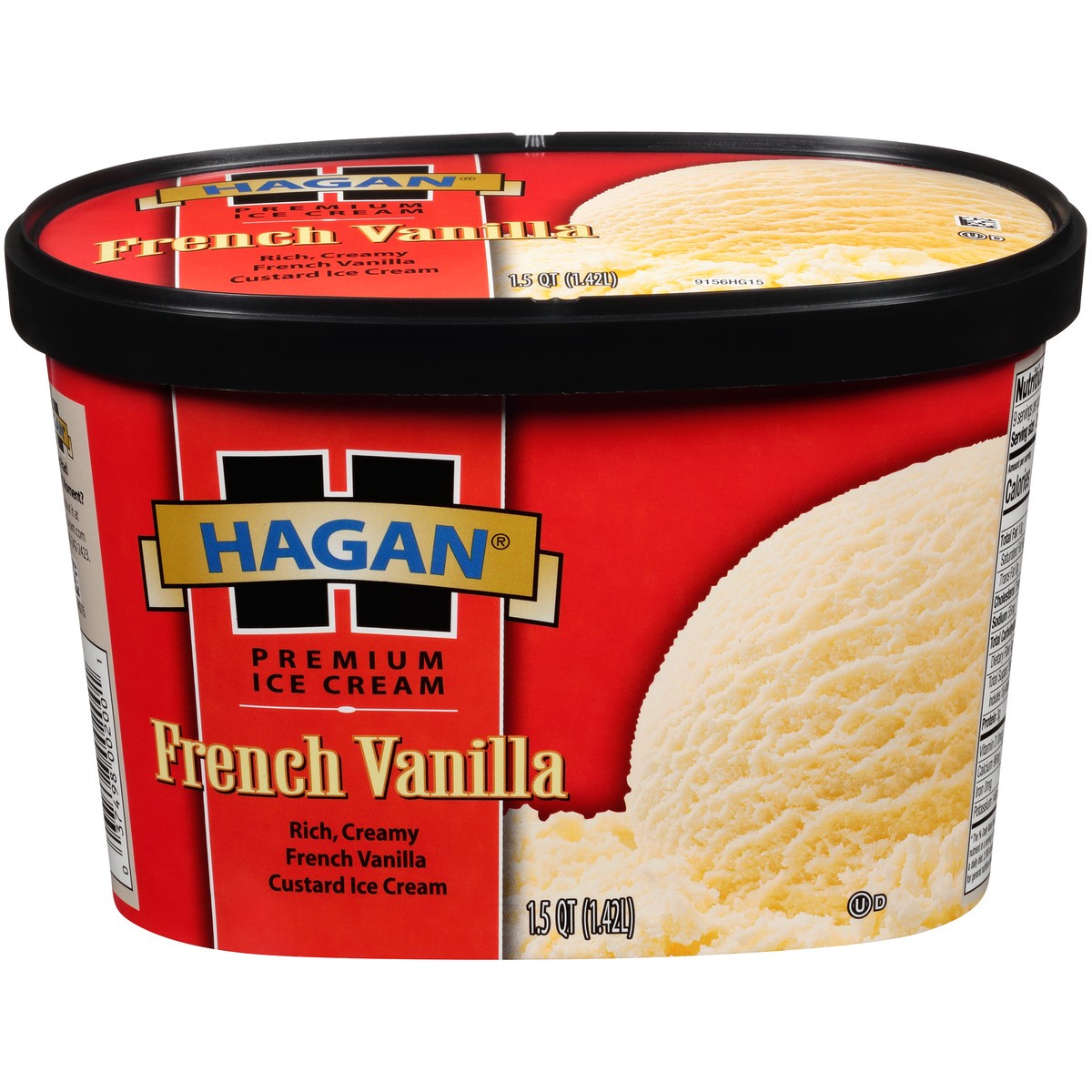 slide 1 of 10, Hagan French Vanilla Premium Ice Cream 1.5 qt. Carton, 1.42 liter