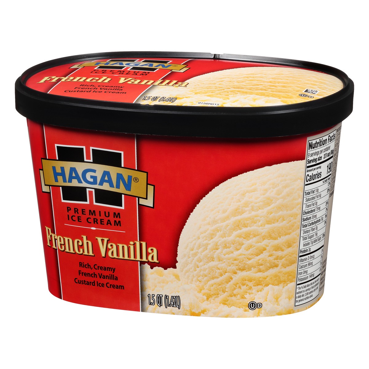 slide 3 of 10, Hagan French Vanilla Premium Ice Cream 1.5 qt. Carton, 1.42 liter