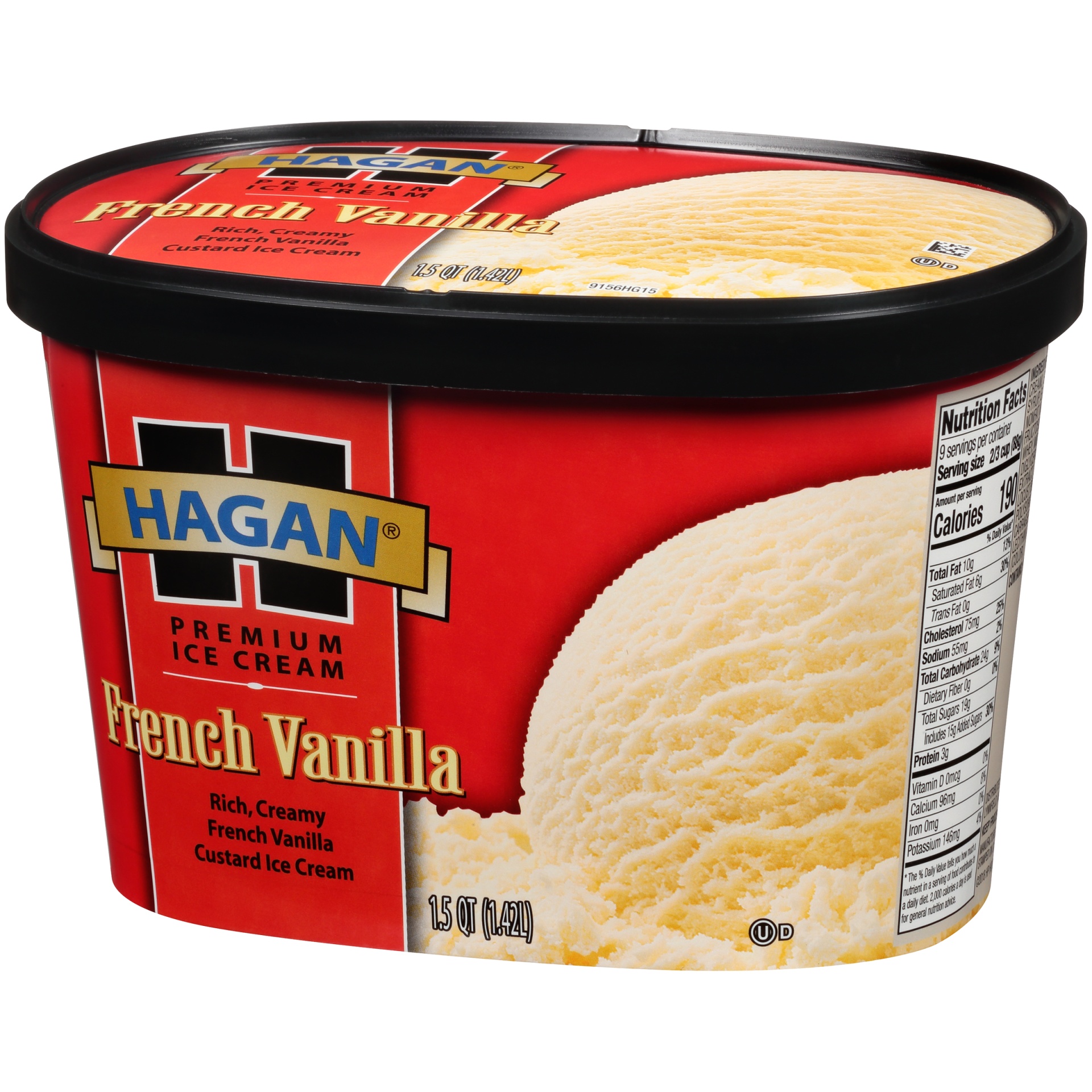 slide 3 of 7, Hagan French Vanilla Premium Ice Cream, 1.5 qt