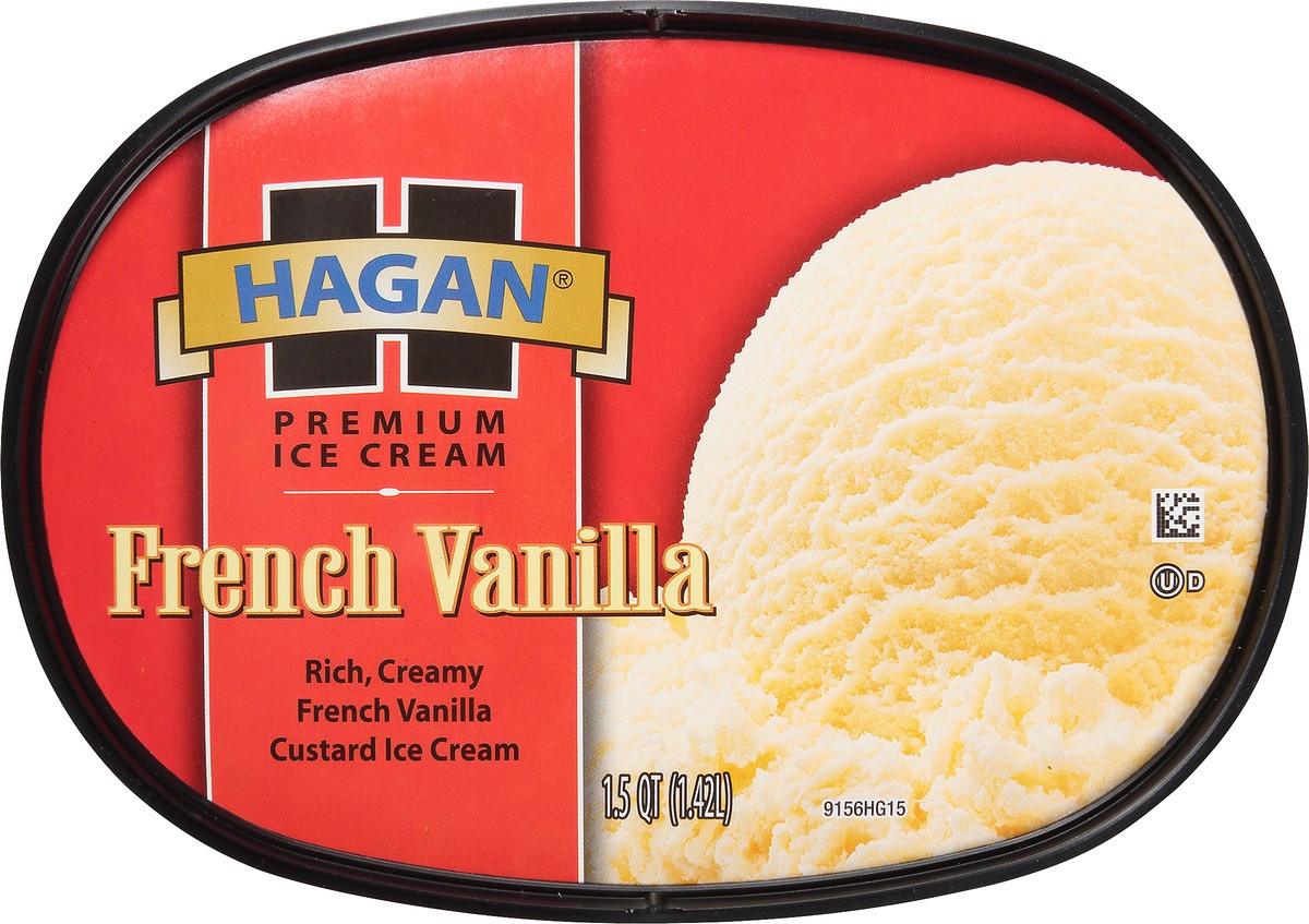 slide 4 of 10, Hagan French Vanilla Premium Ice Cream 1.5 qt. Carton, 1.42 liter