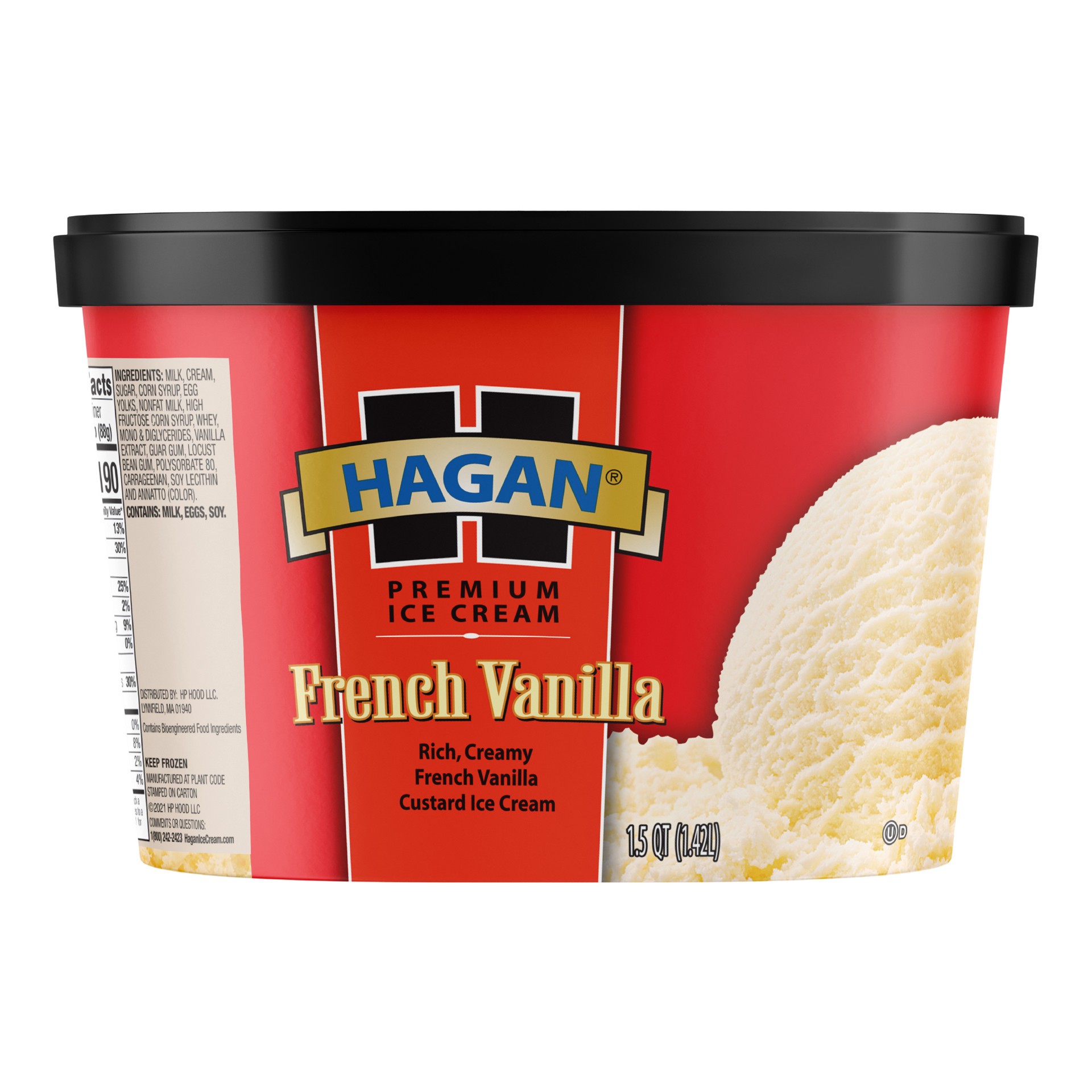 slide 1 of 10, Hagan French Vanilla Premium Ice Cream, 1.5 Quarts, 1.5 qt