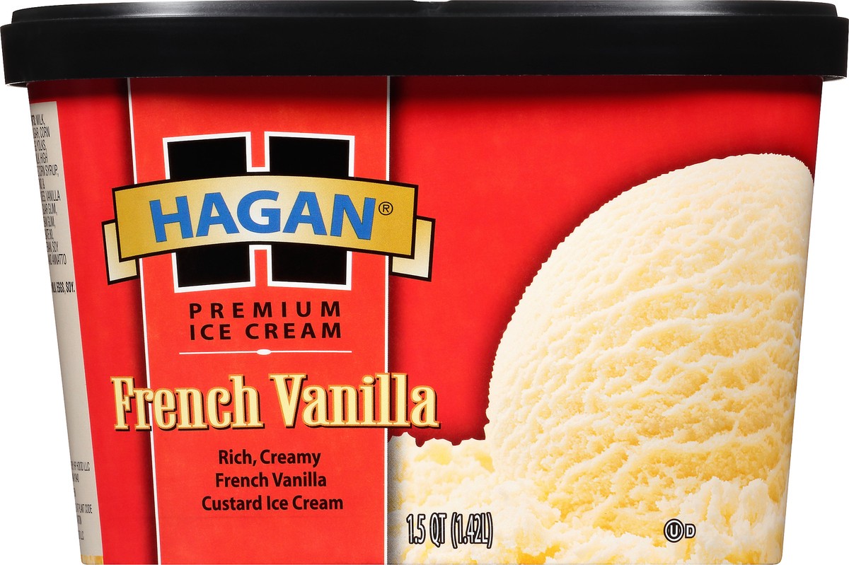 slide 8 of 10, Hagan French Vanilla Premium Ice Cream 1.5 qt. Carton, 1.42 liter