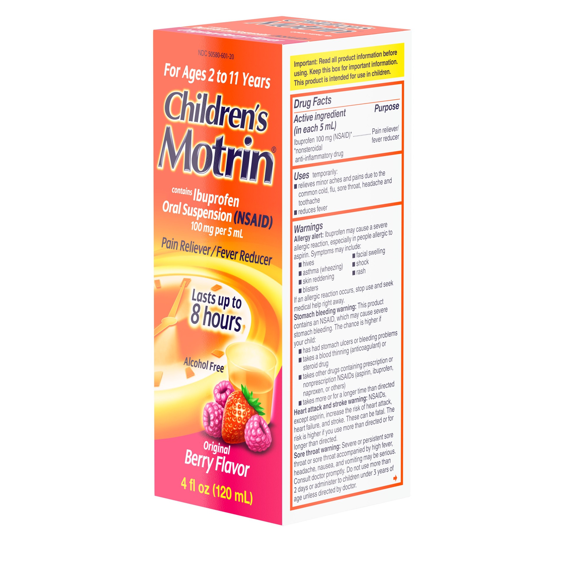 slide 8 of 9, Motrin Children's Motrin Oral Suspension, Berry, 4 Fl. Oz, 4 fl oz