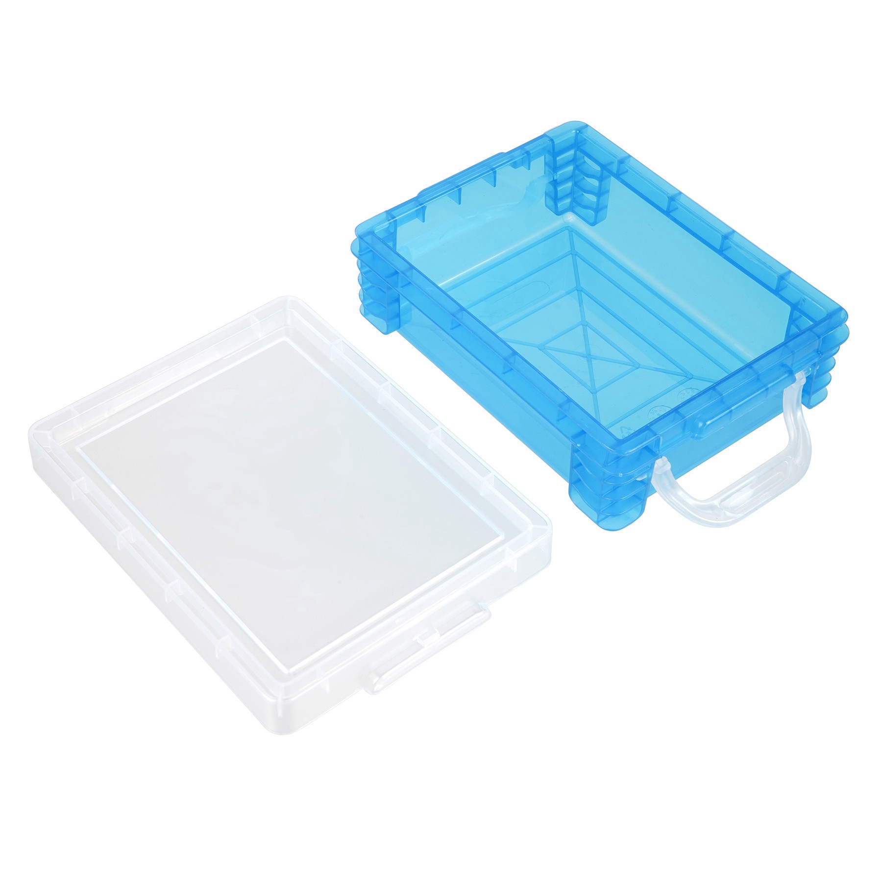 slide 3 of 4, Teal Stacking Crayon Box By Simply Tidy, 4.63 in x 3.25 in x 1.56 in