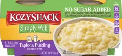 Kozy Shack Simply Well Tapioca Pudding Snack Cups, Gluten Free Dessert, 4 oz, 4 Count