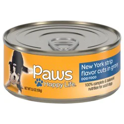 Paws Happy Life Cuts in Gravy New York Strip Flavor Dog Food 5.5 oz