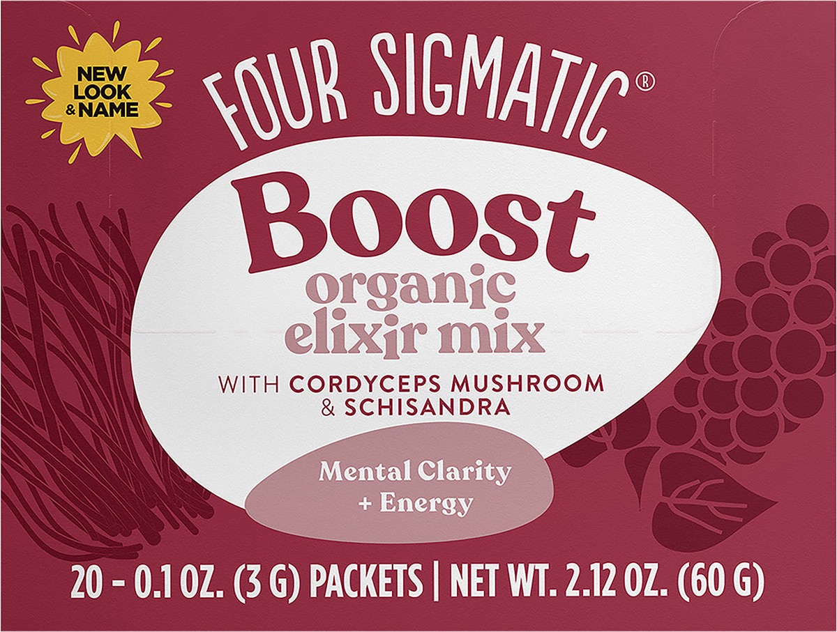 slide 4 of 9, Four Sigmatic BOOST Organic Elixir Mix with Cordyceps Mushrooms, 20 ct