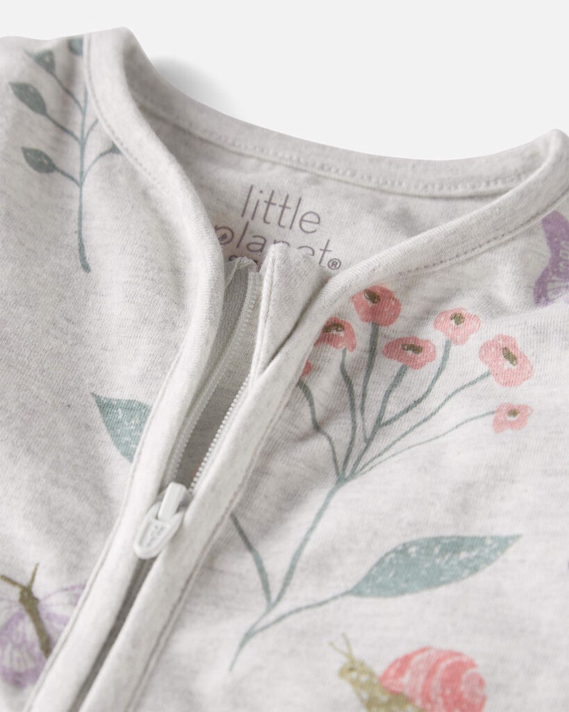 slide 4 of 4, Littleplanet Baby Organic Cotton Sleep & Play Pajamas Botanical Butterfly Print 9M, 1 ct