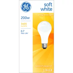 GE 200 Watt A21 Soft White Bulb