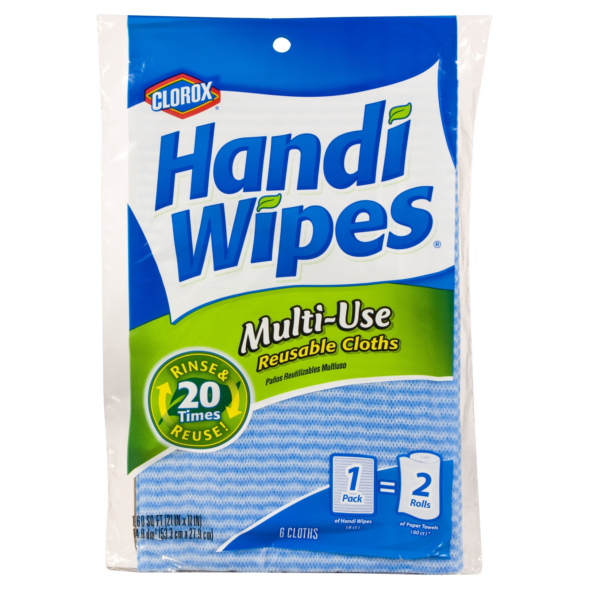 slide 1 of 1, Clorox Handi Wipes Multi-Use Reusable Cloths, 6 ct