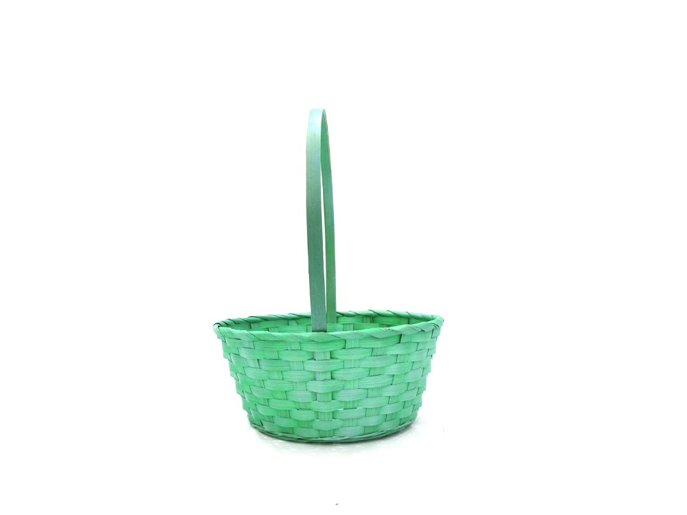 slide 1 of 1, Holiday Home Bamboo Basket - Pearl Green, 8 in