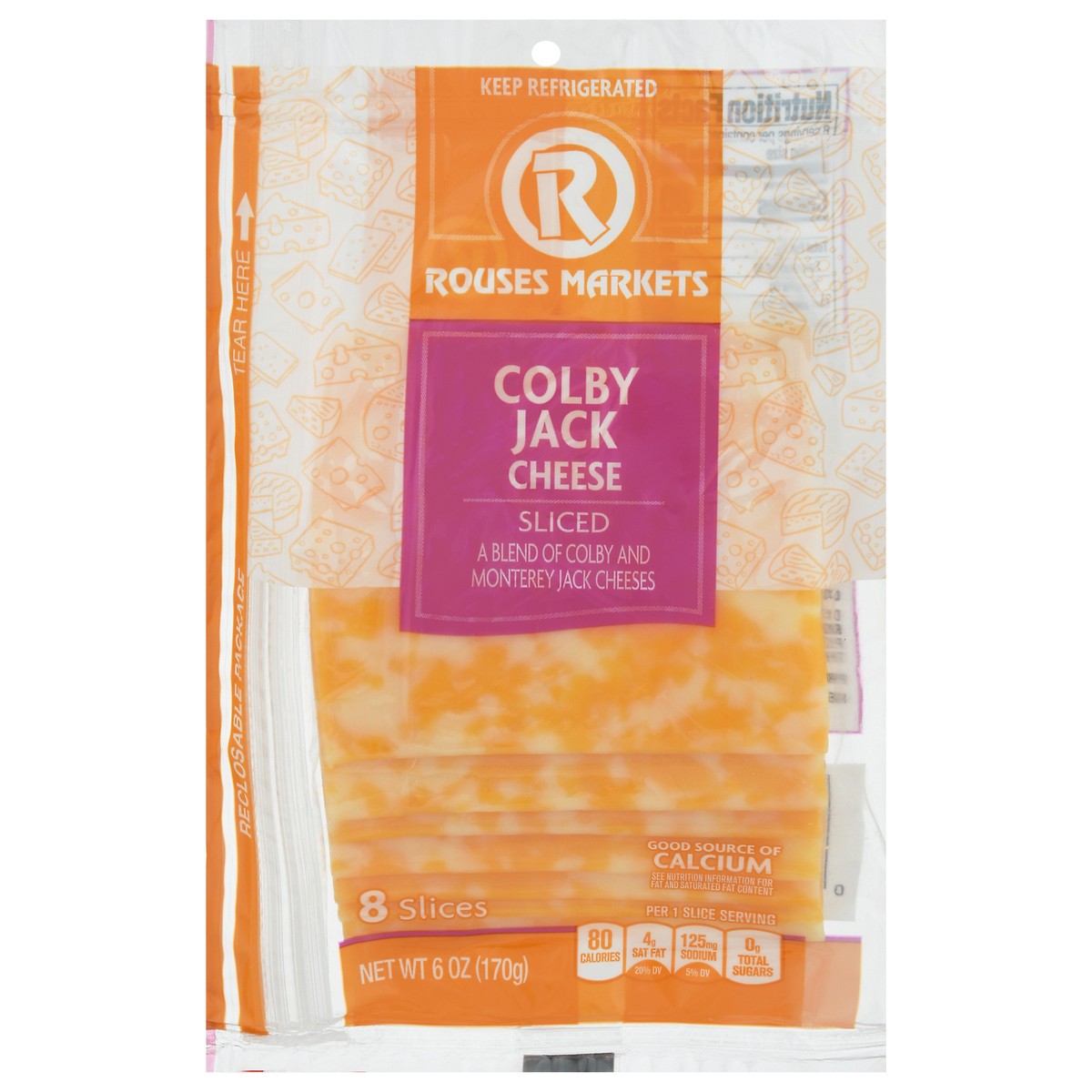 slide 8 of 14, Rouses Markets Colby Jack Sliced Cheese 8 Slices - 8 ct, 8 ct