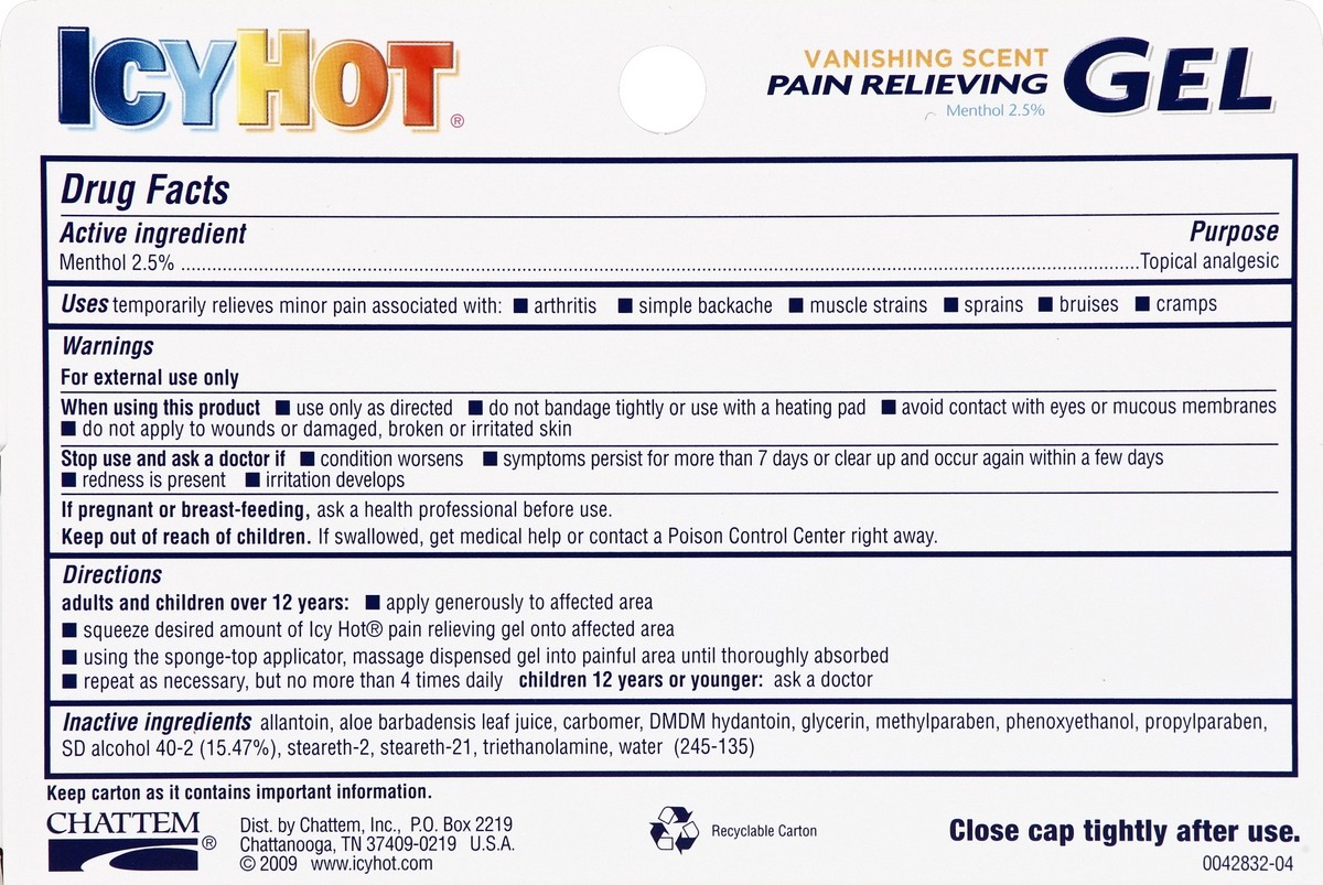 slide 6 of 6, Icy Hot Pain Relief Vanishing Gel, 2.5 oz