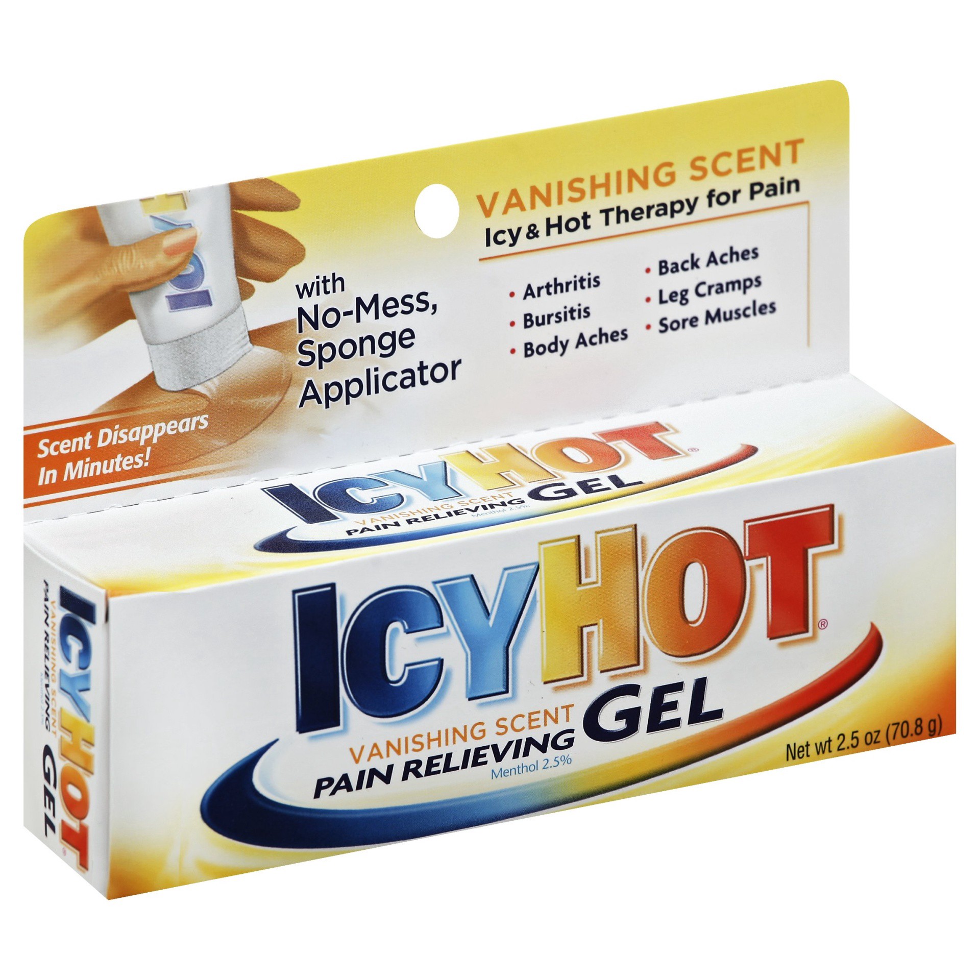 slide 1 of 6, Icy Hot Pain Relief Vanishing Gel, 2.5 oz