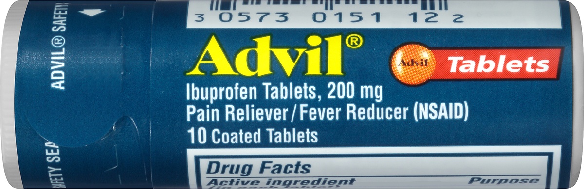 slide 6 of 8, Advil Coated Tablets 200 mg Ibuprofen 10 ea, 10 ct