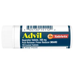 Advil Pain Reliever and Fever Reducer, Ibuprofen 200mg for Pain Relief - 10 Coated Tablets