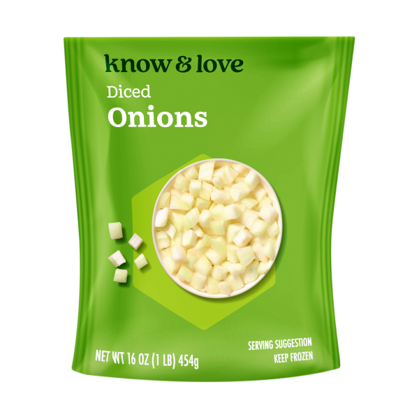 slide 1 of 1, Know & Love Diced Onions 16 Ounces, 16 oz