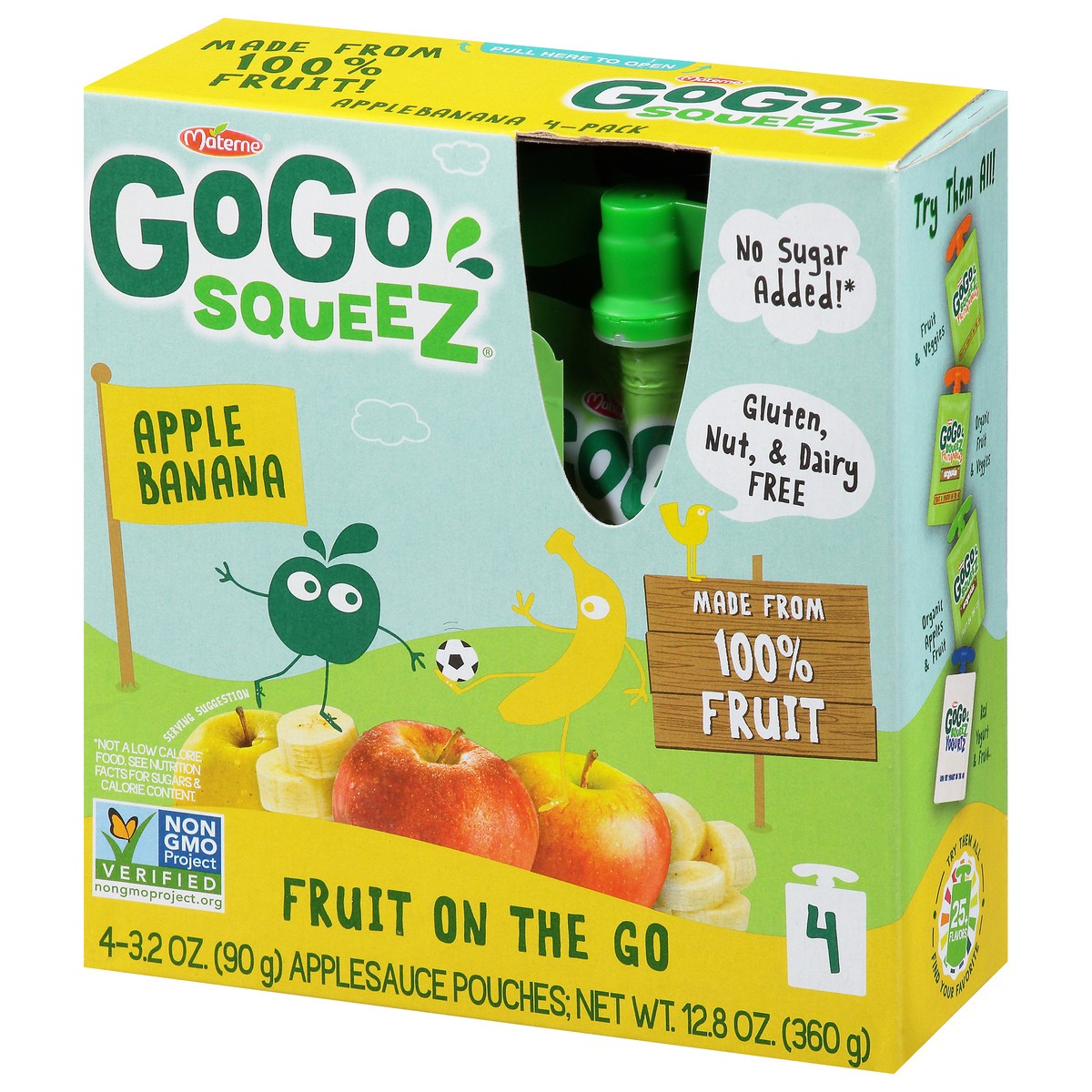 slide 10 of 14, Gogo Squeez Apple Banana Fruit On The Go 4Pk, 12.7 oz