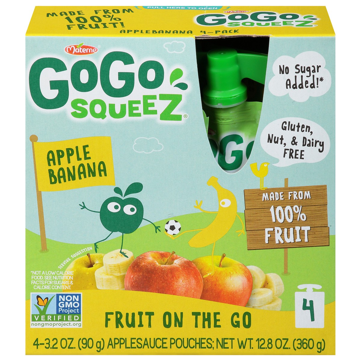 slide 1 of 14, Gogo Squeez Apple Banana Fruit On The Go 4Pk, 12.7 oz