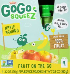 Gogo Squeez Apple Banana Fruit On The Go 4Pk