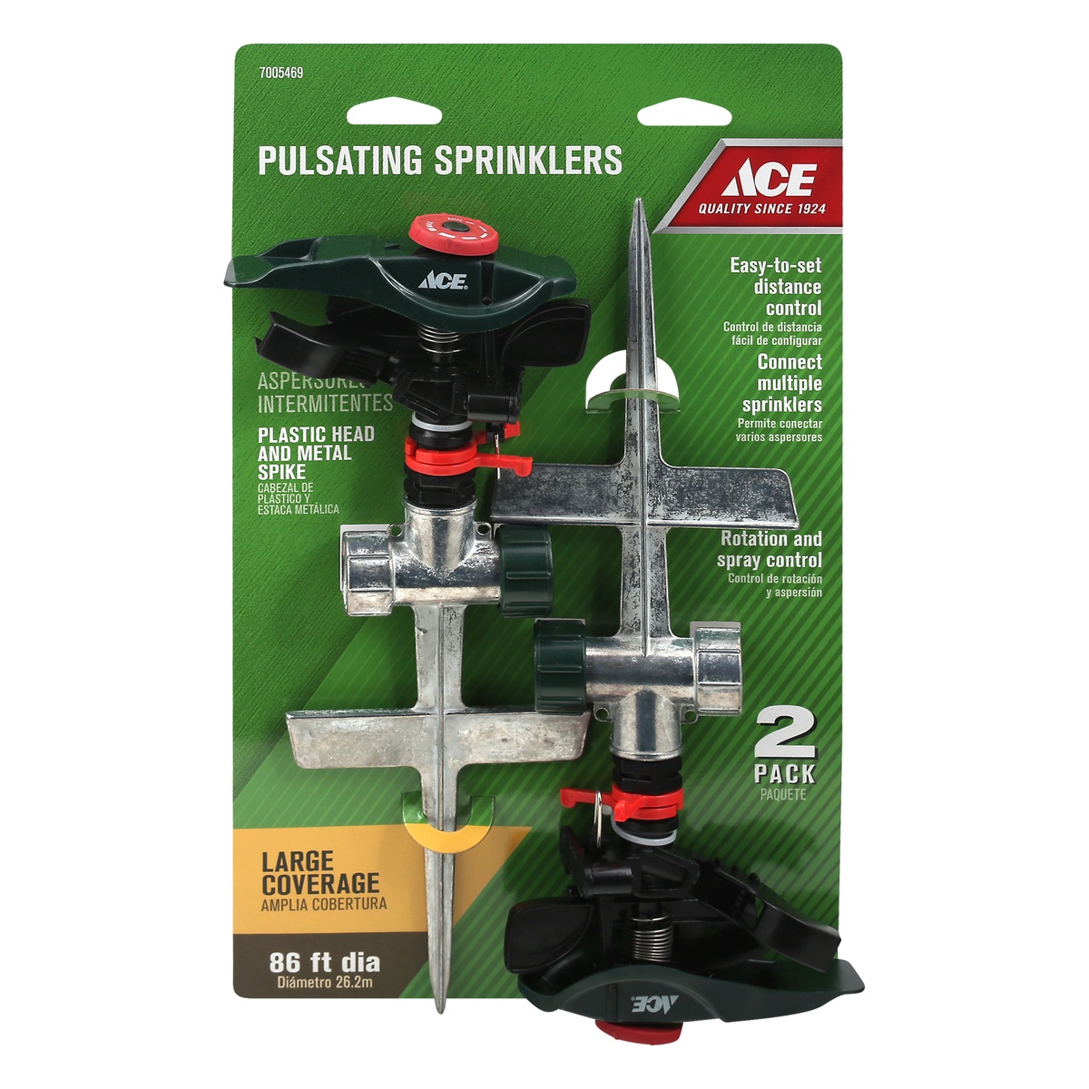 slide 1 of 1, ACE Pulsating Sprinklers, Large Coverage, 2 Pack, 2 ct