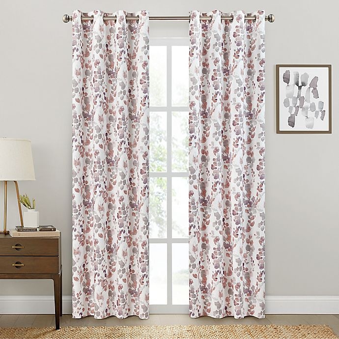 slide 1 of 4, Brookstone Salano Floral Blackout Curtain Panel - Berry, 84 in