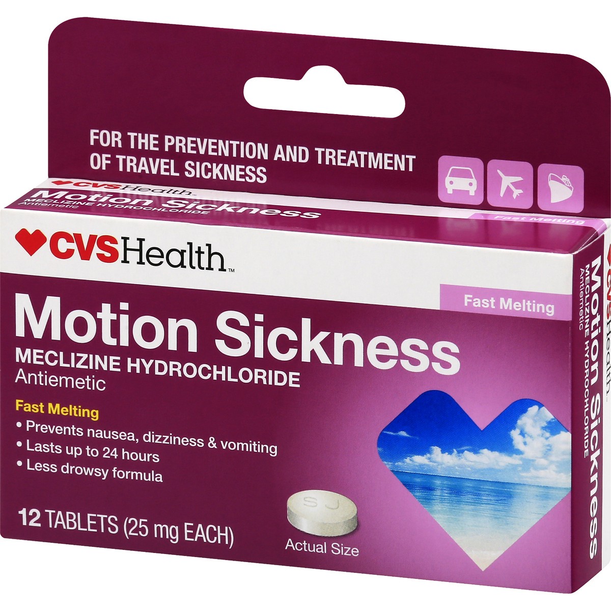 slide 6 of 11, CVS Health Motion Sickness Fast Melting Tablets, 12 Ct, 1 ct