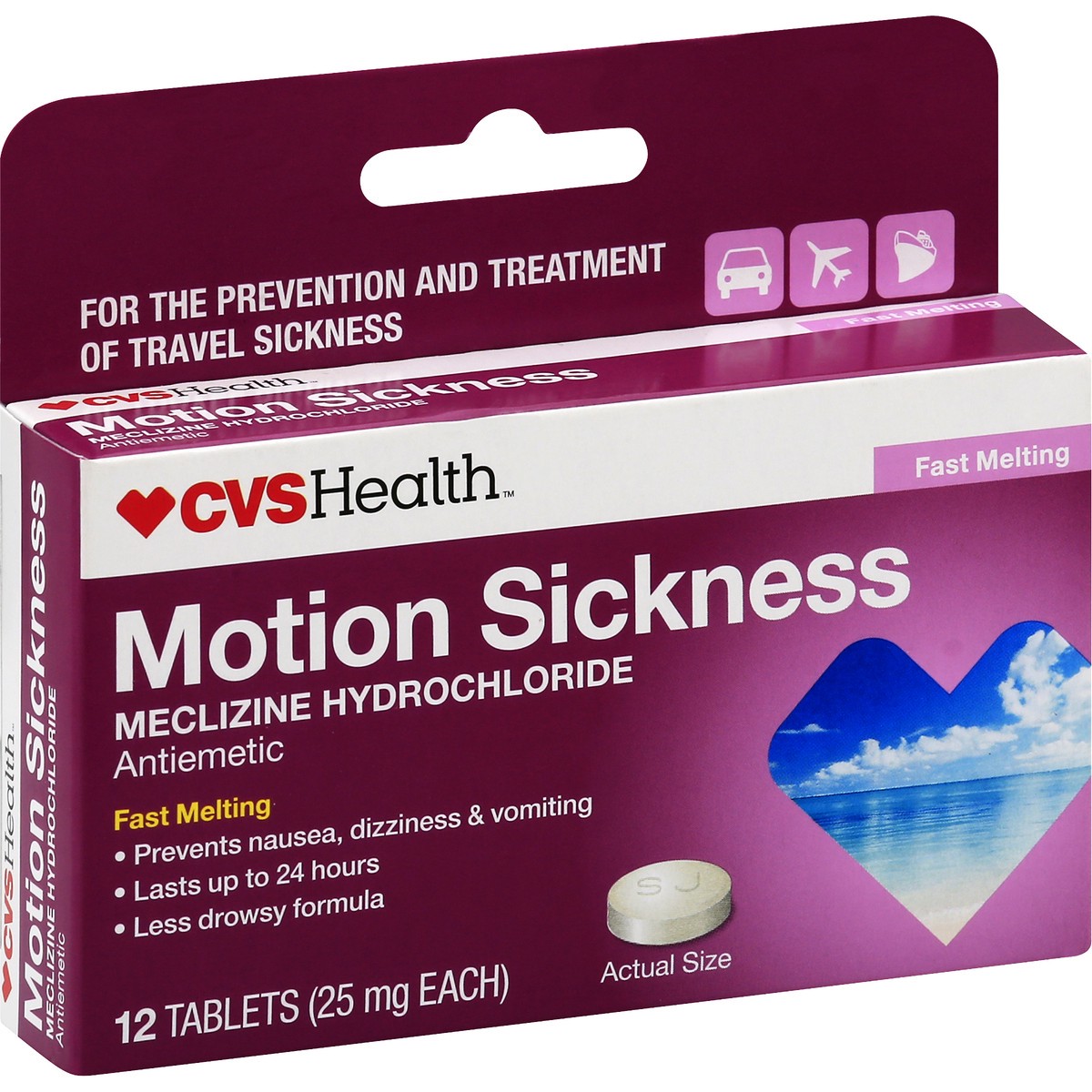 slide 8 of 11, CVS Health Motion Sickness Fast Melting Tablets, 12 Ct, 1 ct