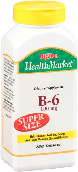 slide 1 of 1, Hy-Vee HealthMarket B-6 Dietary Supplement, 250 ct; 100 mg