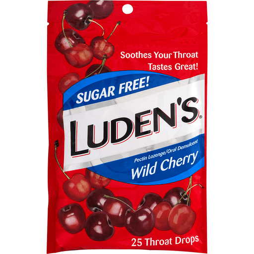 slide 2 of 9, Luden's Wild Cherry Sugar Free Throat Drops, 25 ct