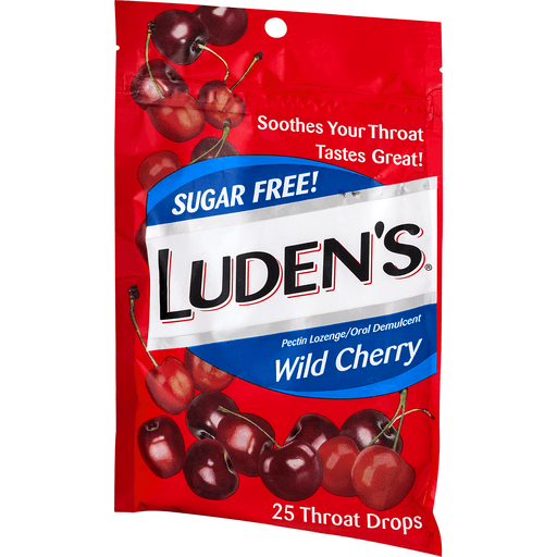 slide 3 of 9, Luden's Wild Cherry Sugar Free Throat Drops, 25 ct