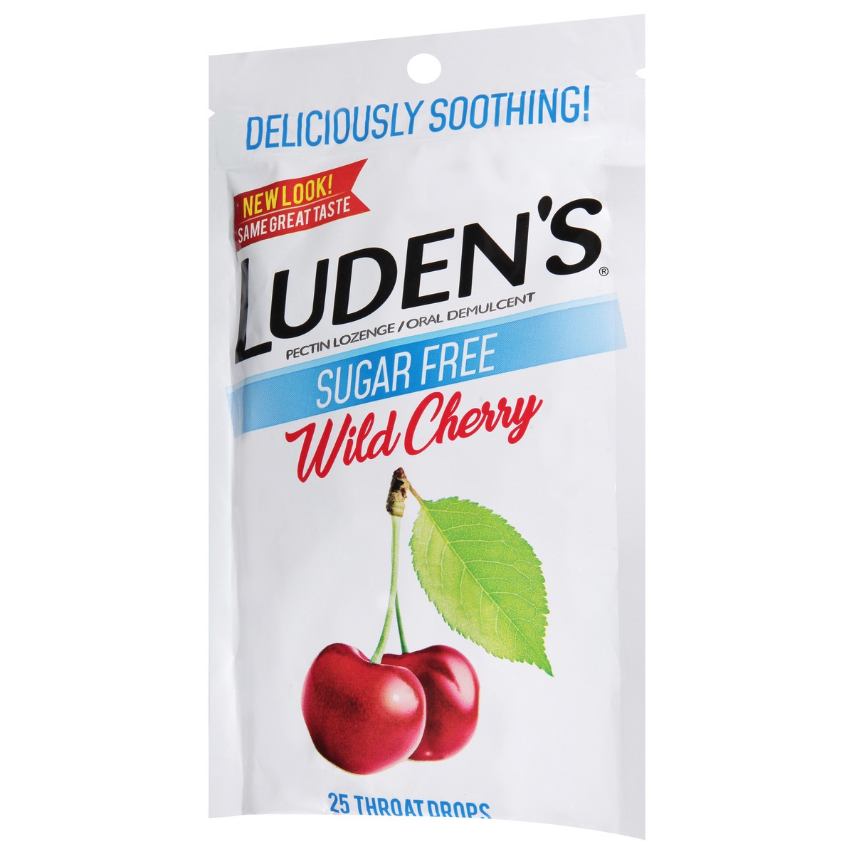 slide 2 of 10, Luden's Sore Throat Drops, For Minor Sore Throat Relief, Sugar Free Wild Cherry, 25 Count, 25 ct