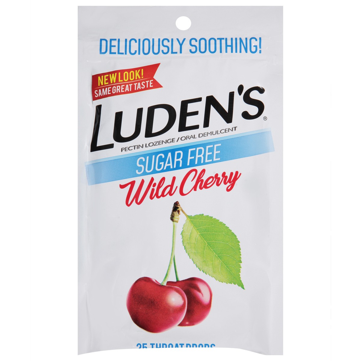 slide 7 of 10, Luden's Sore Throat Drops, For Minor Sore Throat Relief, Sugar Free Wild Cherry, 25 Count, 25 ct