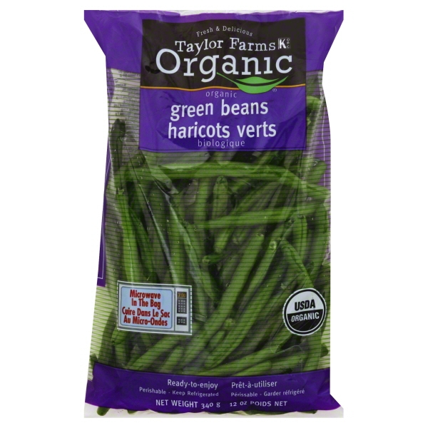 slide 1 of 1, Taylor Farms Organic Green Beans, 12 oz